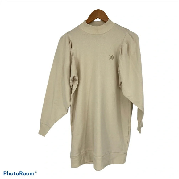 NWT River Island cream color long sweatshirt tunic puffy sleeves S - Picture 1 of 4
